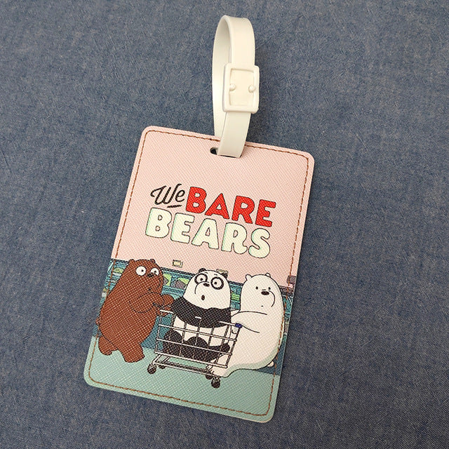 Fashion PU Leather Map Luggage Tag Women Travel Accessories