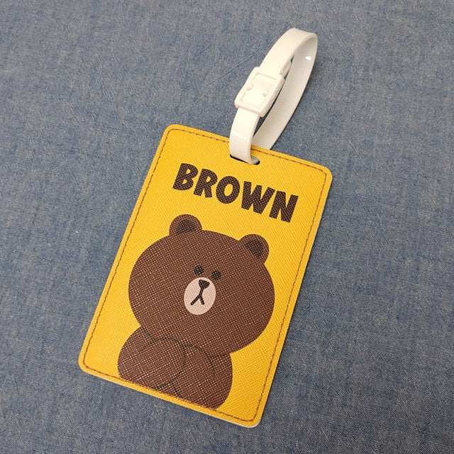 Fashion PU Leather Map Luggage Tag Women Travel Accessories