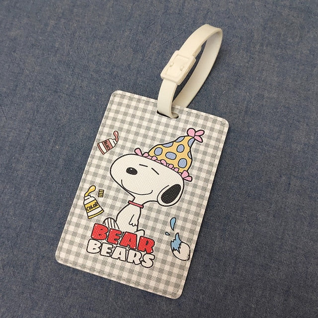 Fashion PU Leather Map Luggage Tag Women Travel Accessories