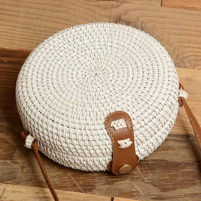 Bali Handmade Braided Bag Messenger Single Shoulder Bag Round